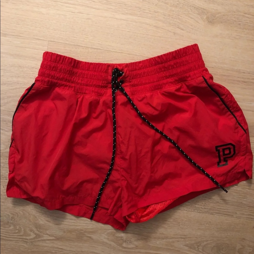 VS PINK RED NYLON SHORTS XS